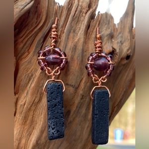 Lava Rock Essential Oil Earrings